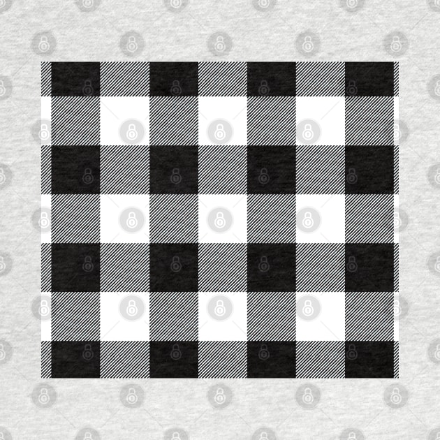 Black and White Buffalo Plaid Checkered Pattern by squeakyricardo